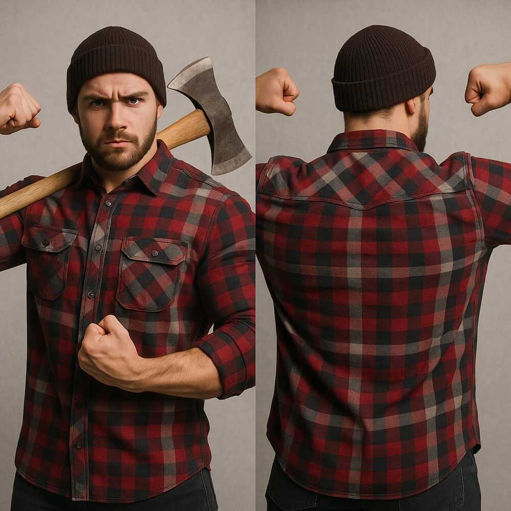 Venzulia Pearl Snap Shirt Men's 3XL Red Black Plaid Western Long Sleeve
